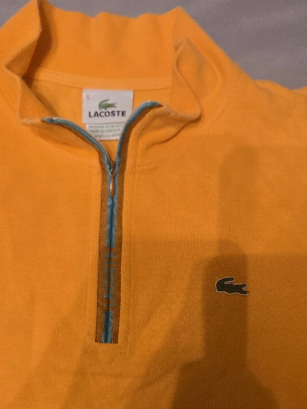 Lacoste Men's Orange Half-Zip Pullover Sweater